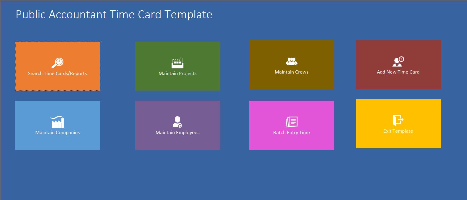 Public Accountant Time Card Template | Time Card Database